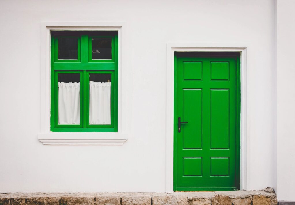 The front of a house.